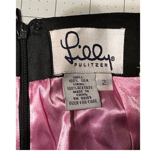 Lilly Pulitzer Floral Embroidered‎ Silk Pants Women's Size 2 Black Colorful - Picture 8 of 13